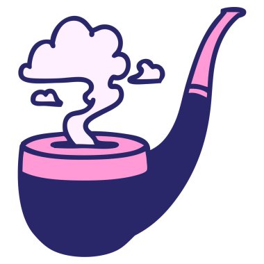 Geleneksel sigara içen piposunun parlak neon rengi dövmesi.