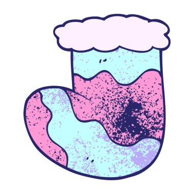 karikatür karalamalar parlak neon renkli çoraplar