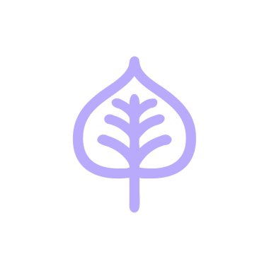 Parlak neon renkli doğal yaprak simgesi simgesi