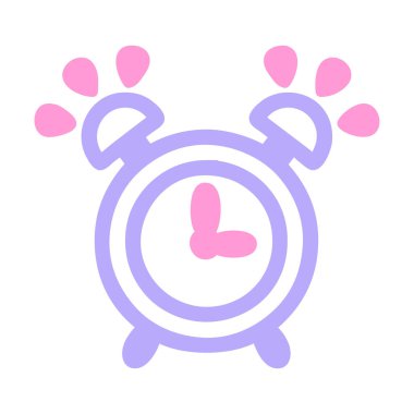 Çalan alarm saati simgesi simgesi parlak neon rengi