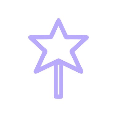 parlak neon rengi sihirli değnek simgesi simgesi