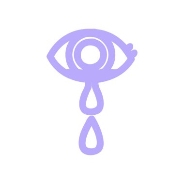 Parlak neon renkli ağlayan göz sembolü simgesi