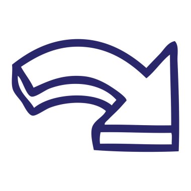 parlak neon rengi ile bir yön ok simgesinin çizgi çizimi