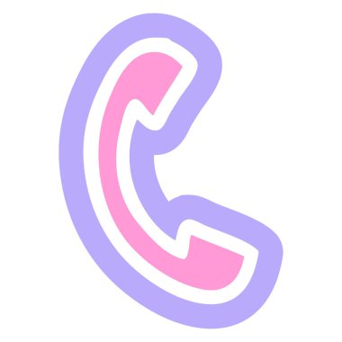 parlak neon renkli telefon ahizesi simgesi simgesi