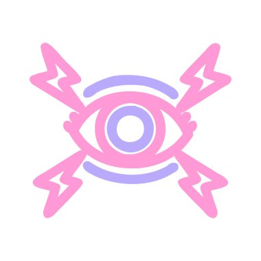 parlak neon renkli mistik göz sembolü simgesi