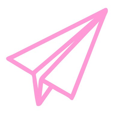 parlak neon rengi kağıt uçak simgesi simgesi