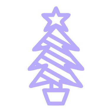 Parlak neon rengi Noel ağacı simgesi simgesi