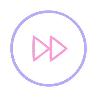 Parlak neon renkli ileri sarma simgesinin çizgi filmi