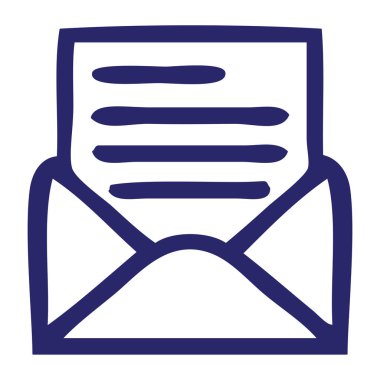 parlak neon renkli bir harf ve zarf simgesi çizimi