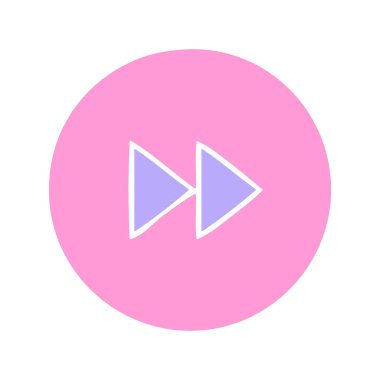 Parlak neon renkli ileri sarma simgesinin düz simgesi