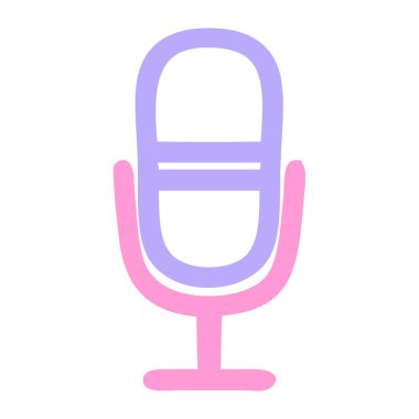 parlak neon renkli mikrofon kayıt simgesi simgesi