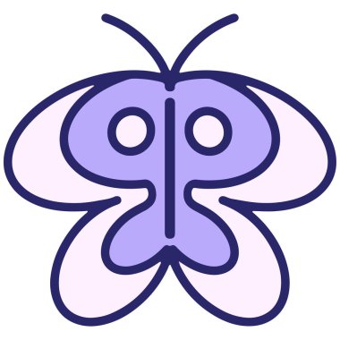 Parlak neon renkli basit bir kelebek