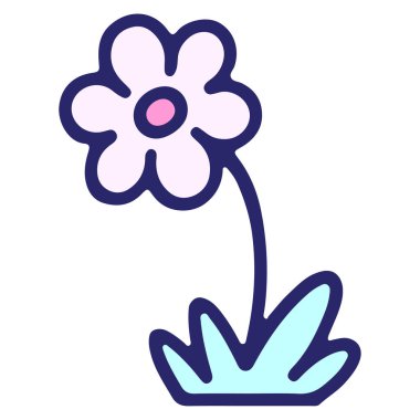 Parlak neon renginde basit çiçek tasarımı