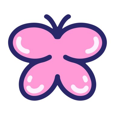 Parlak neon renkli basit bir kelebek