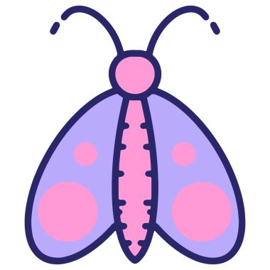 Parlak neon renkli basit bir kelebek