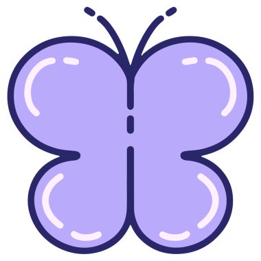 Parlak neon renkli basit bir kelebek