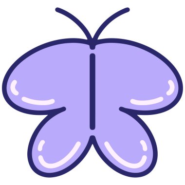 Parlak neon renkli basit bir kelebek