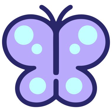 Parlak neon renkli basit bir kelebek