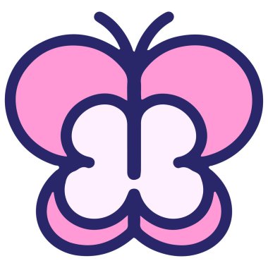 Parlak neon renkli basit bir kelebek