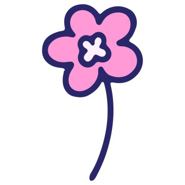 Parlak neon renginde basit çiçek tasarımı