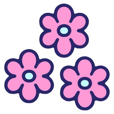 Parlak neon renginde basit çiçek tasarımı