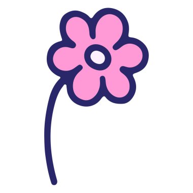 Parlak neon renginde basit çiçek tasarımı