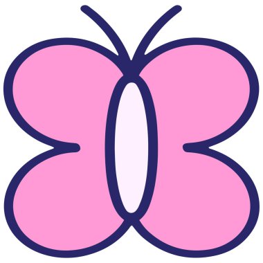 Parlak neon renkli basit bir kelebek