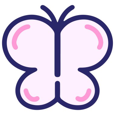 Parlak neon renkli basit bir kelebek