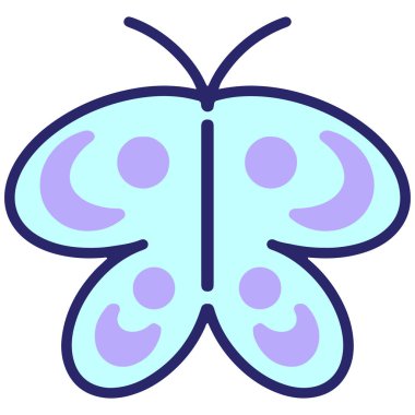 Parlak neon renkli basit bir kelebek