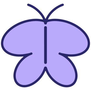 Parlak neon renkli basit bir kelebek