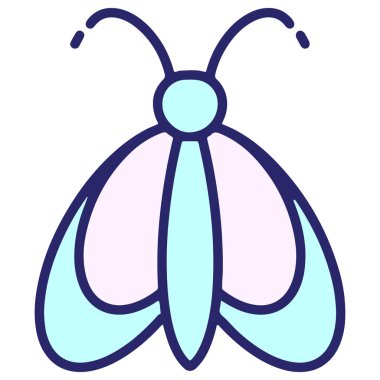 Parlak neon renkli basit bir kelebek