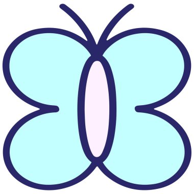 Parlak neon renkli basit bir kelebek