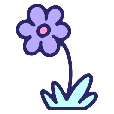 Parlak neon renginde basit çiçek tasarımı