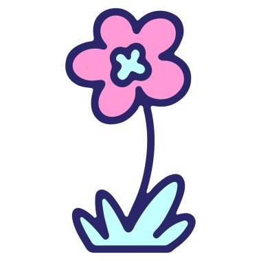 Parlak neon renginde basit çiçek tasarımı