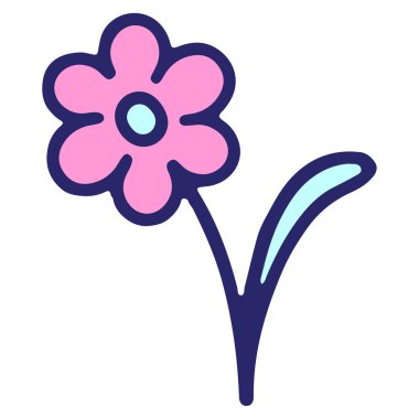 Parlak neon renginde basit çiçek tasarımı