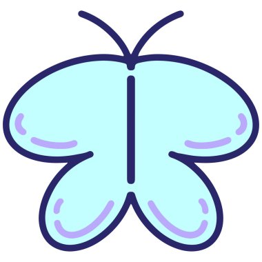 Parlak neon renkli basit bir kelebek