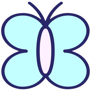 Parlak neon renkli basit bir kelebek