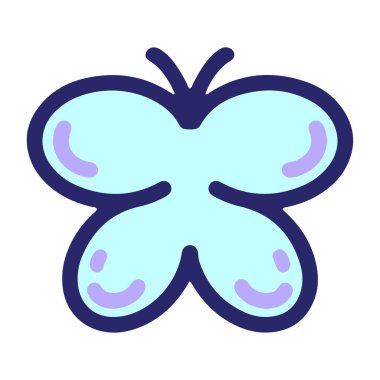 Parlak neon renkli basit bir kelebek