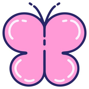 Parlak neon renkli basit bir kelebek