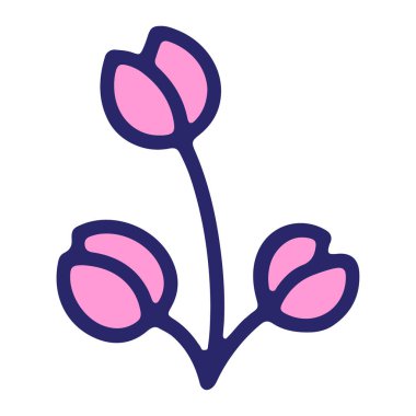 Parlak neon rengi basit lale çiçeği tasarımı