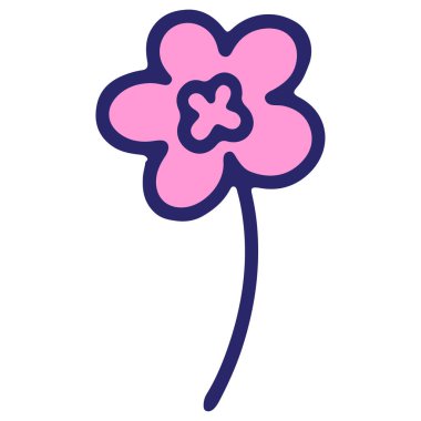 Parlak neon renginde basit çiçek tasarımı