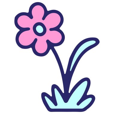 Parlak neon renginde basit çiçek tasarımı