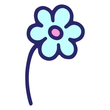 Parlak neon renginde basit çiçek tasarımı