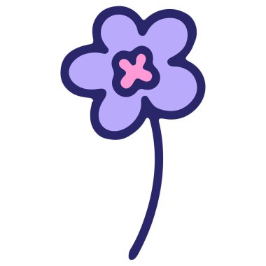 Parlak neon renginde basit çiçek tasarımı