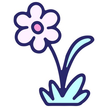 Parlak neon renginde basit çiçek tasarımı