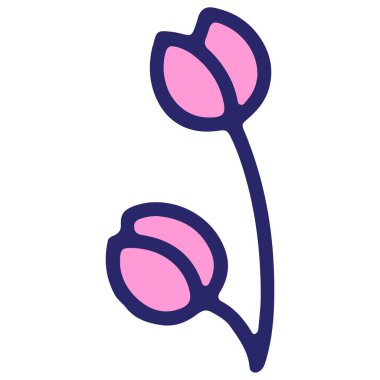 Parlak neon rengi basit lale çiçeği tasarımı