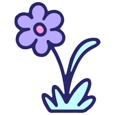 Parlak neon renginde basit çiçek tasarımı