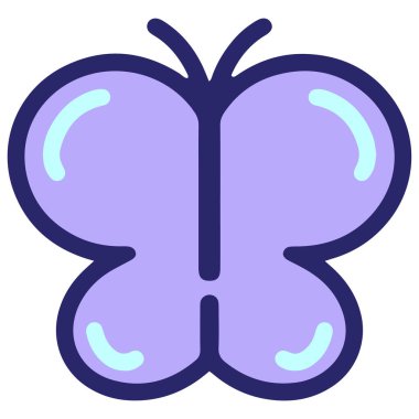 Parlak neon renkli basit bir kelebek