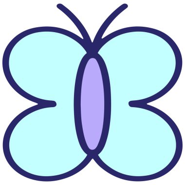 Parlak neon renkli basit bir kelebek