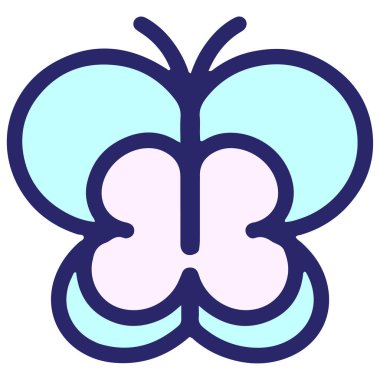 Parlak neon renkli basit bir kelebek